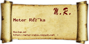 Meter Réka névjegykártya